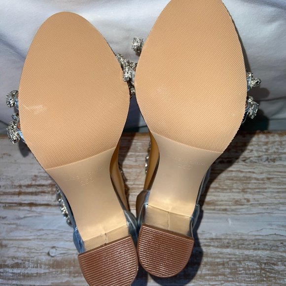 JJ’s House, Gemstone Lined Strapped Heels, Open Toed Sandals, Size 9 New! - Picture 9 of 11